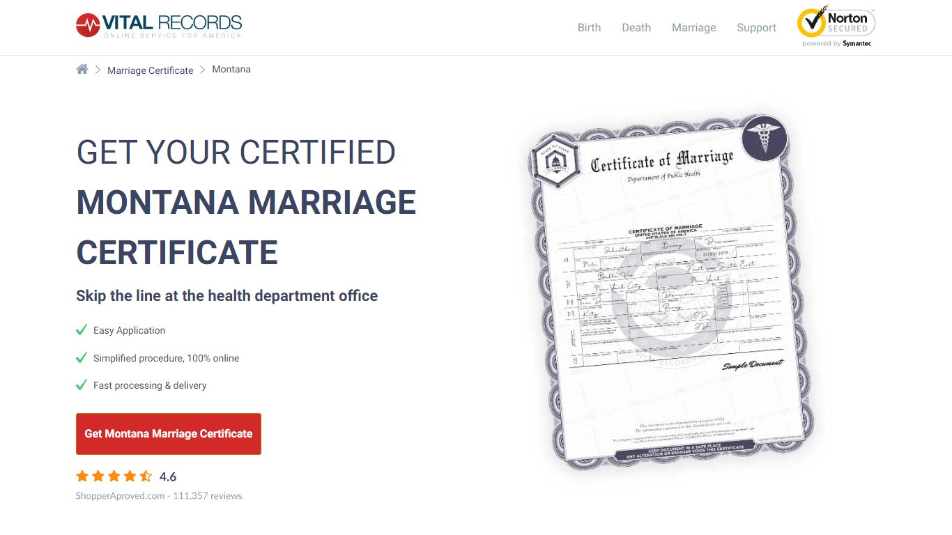 Get Your Certified Montana Marriage Certificate - Vital Records Online